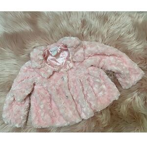 Cach cach toddler girl pink faux fur coat